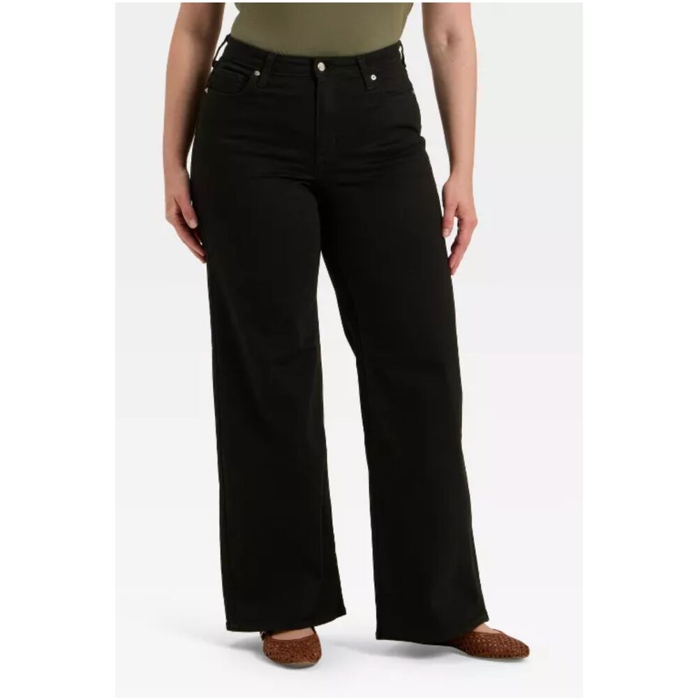 Universal Thread Black High Rise Wide Leg Jeans Regular Denim